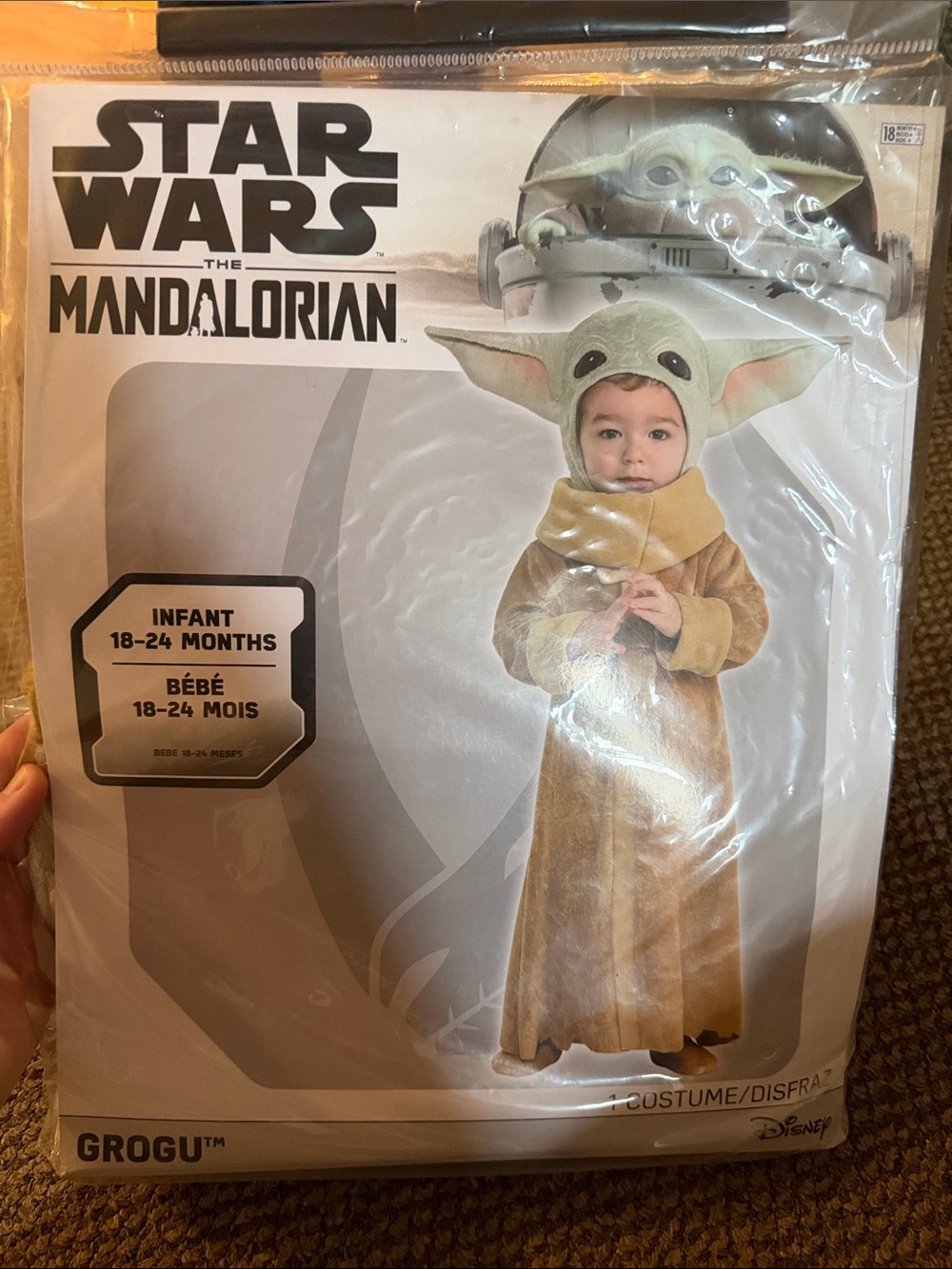 Star Wars Grogu Infant Costume - Green & Brown Robe with Hooded Ears